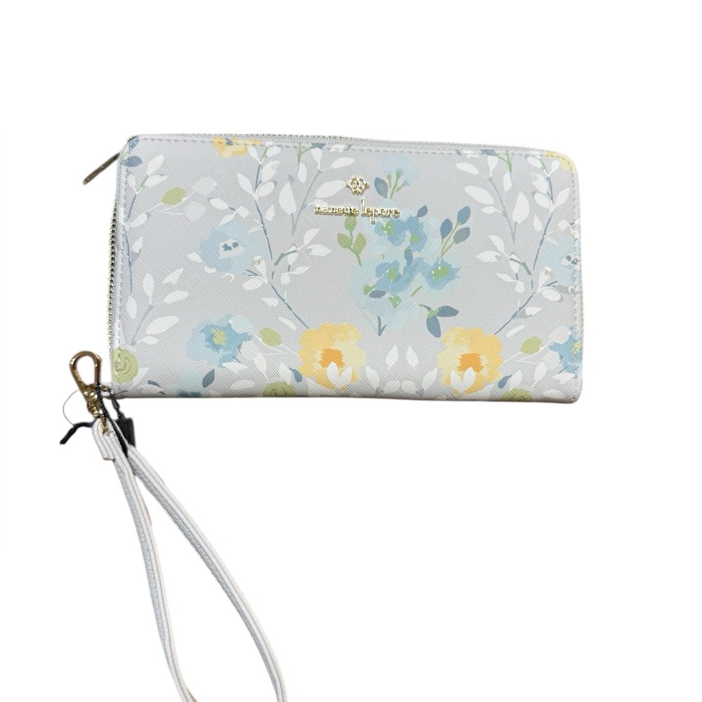 Nannette Lepore Floral Wristlet - White and Blue